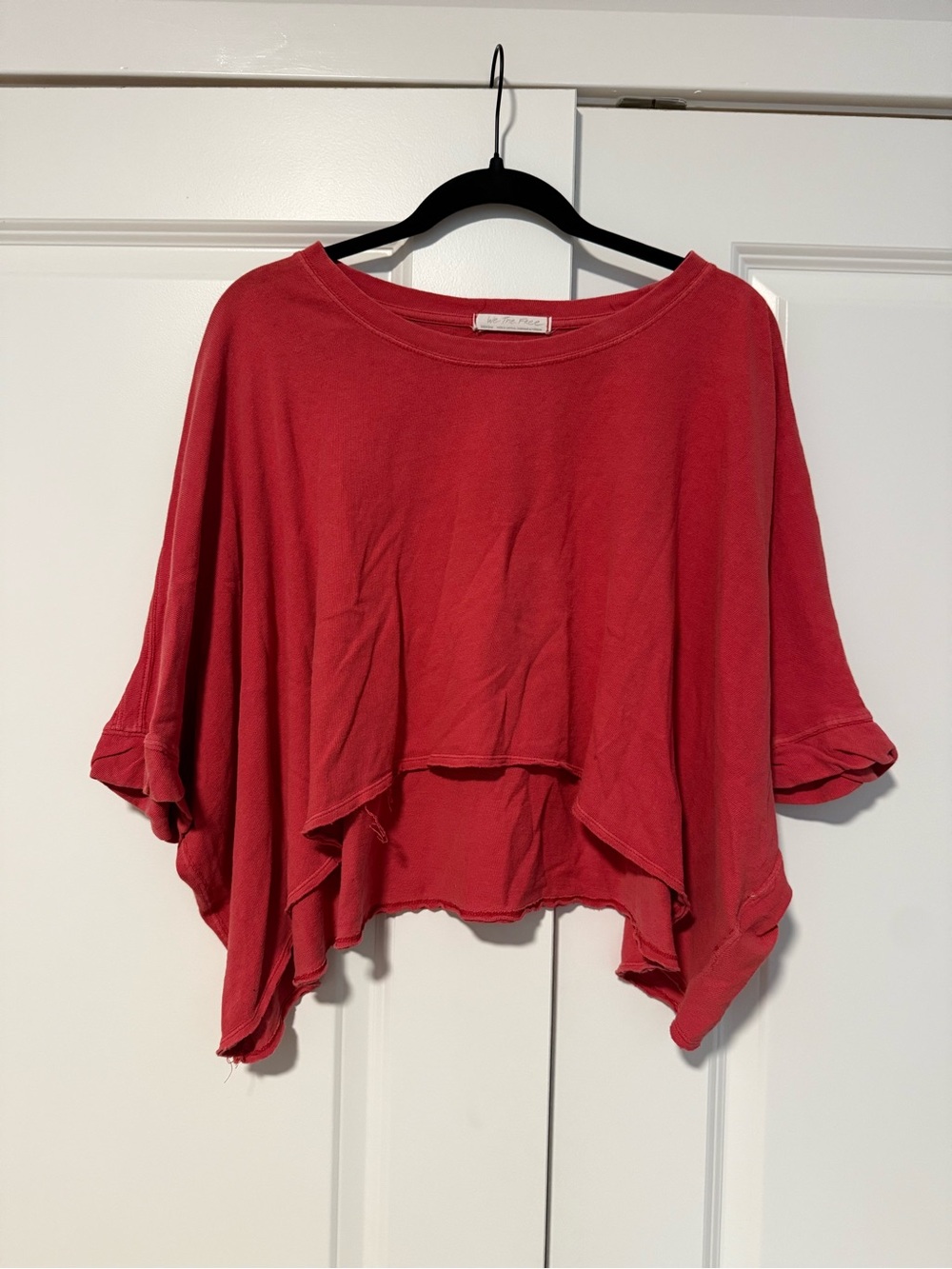 Free People Red Cropped Draped Top
